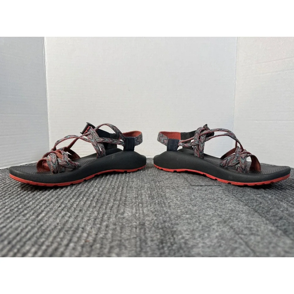 Chaco Z Cloud 2 Sandals Womens 8 Blue Orange Chevron Strappy Toe Loop Hiking
